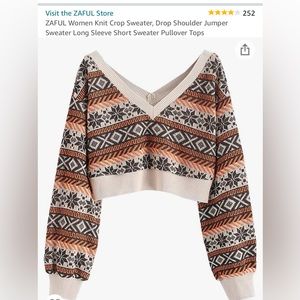 🧶🖤🧡 NWOT ZAFUL Women Knit Crop Sweater 🧶🖤🧡